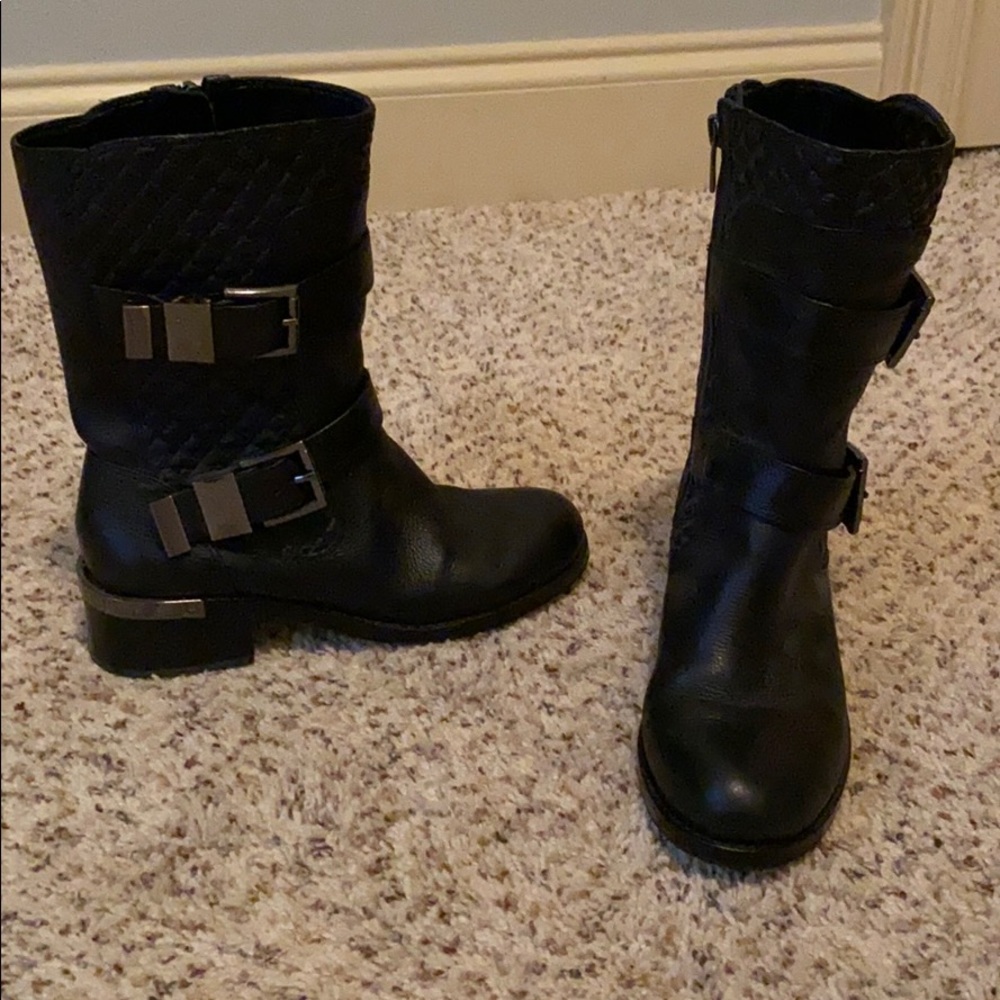 Vince Camuto leather motor ankle boots